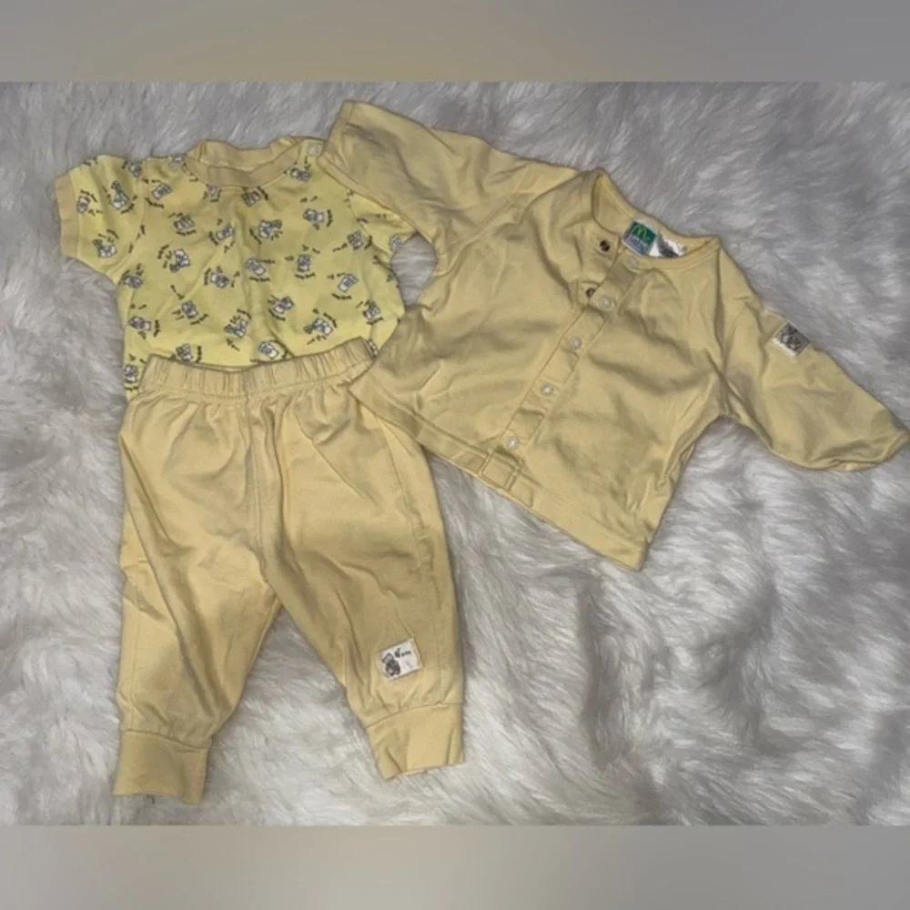 Mc Baby 3pc Yellow Baby Outfit Set
